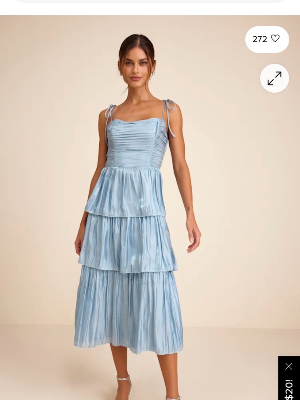 Lulu's Light Blue Tiered Midi Dress